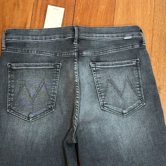 NWT MOTHER Women's Pixie Mid Rise Dazzler Ankle Up in Smoke Jeans size 33 - Picture 7 of 15